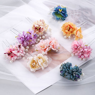 Pearl Hair Pin - İnci Çiçek Süslemeli Çin Tarzı Saç