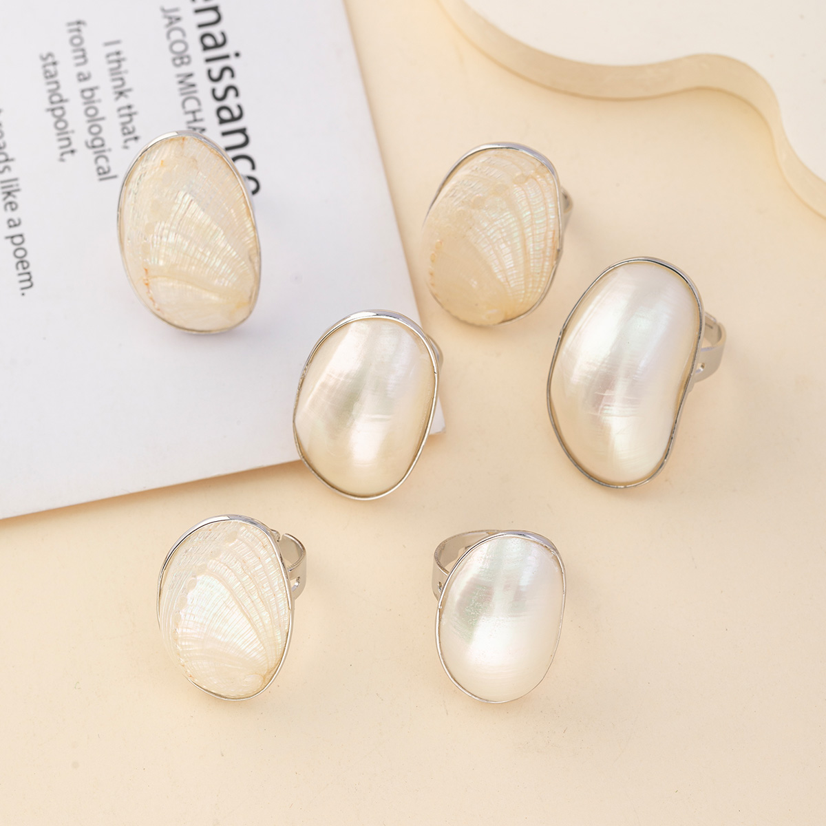 Women Accessories Outlet - Vintage tıknaz Shell yüzükler kadınlar kızlar