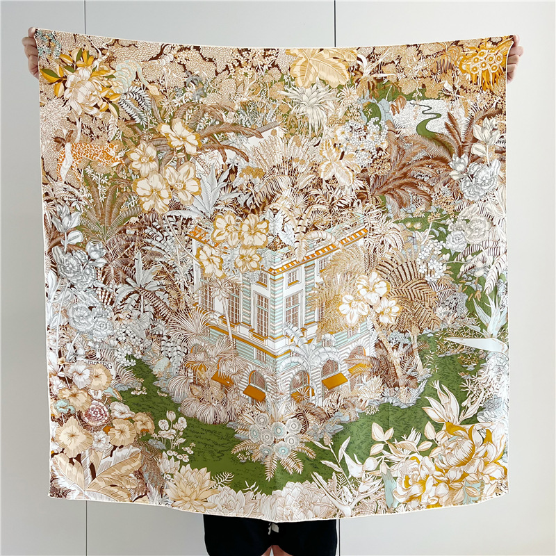 Accessories Brand For Women - Saten İpek Eşarp 110cm Marka Dut