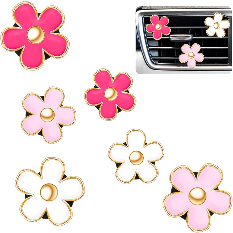 Women Accessories Outlet - 6 Adet Papatya Çiçekli Havalandırma Klipsi