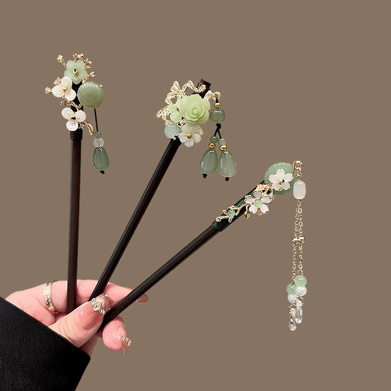 Pearl Hair Pin - Antika Ahşap Saç Tokası Kadın Zarif
