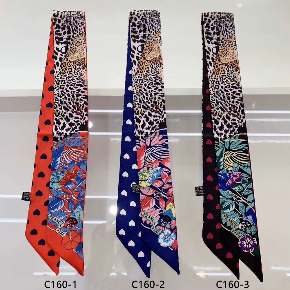 Accessories Brand For Women - Marka leopar papağan kalp ipek eşarp