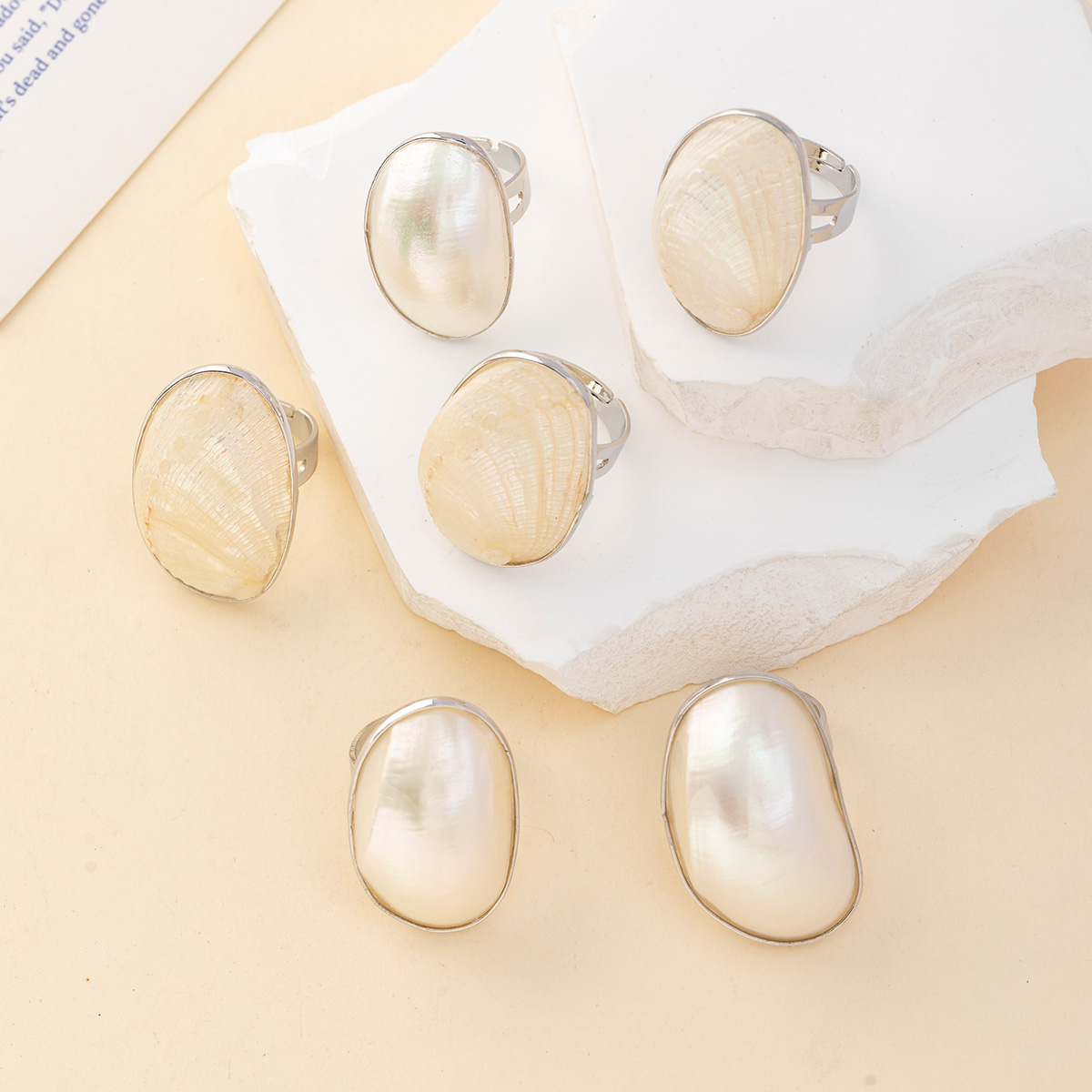 Vintage tıknaz Shell yüzükler  - Women Accessories Outlet incelemesi ve fiyatı