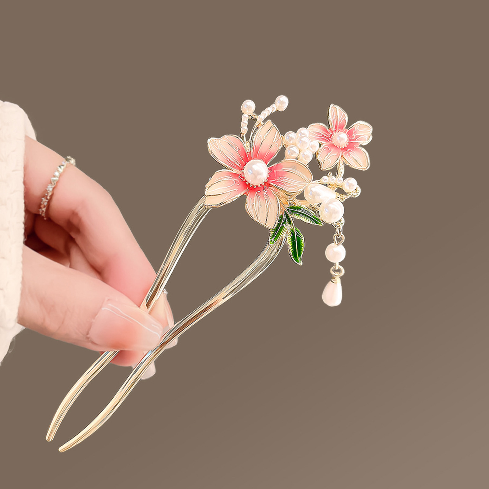 Zarif Pembe Çiçek Saç Tokası U - Pearl Hair Pin incelemesi ve fiyatı
