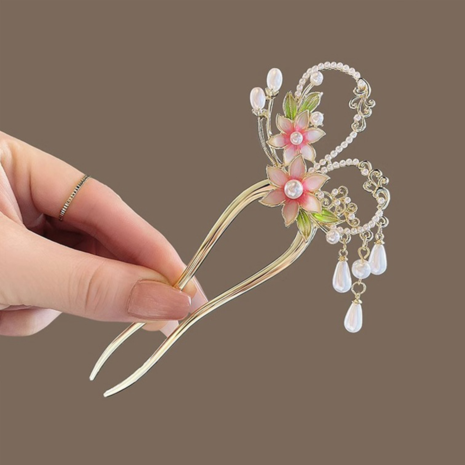 Zarif Pembe Çiçek Saç Tokası U - Pearl Hair Pin incelemesi ve fiyatı